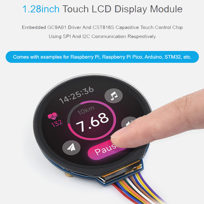 I2C Lcd Display - Modulo display LCD touch da 1,28