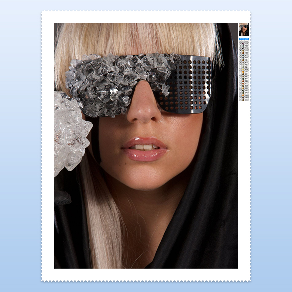 Diy Electronics Art - L-Lady G-Gaga Diamond Painting, Pittura Diamantata