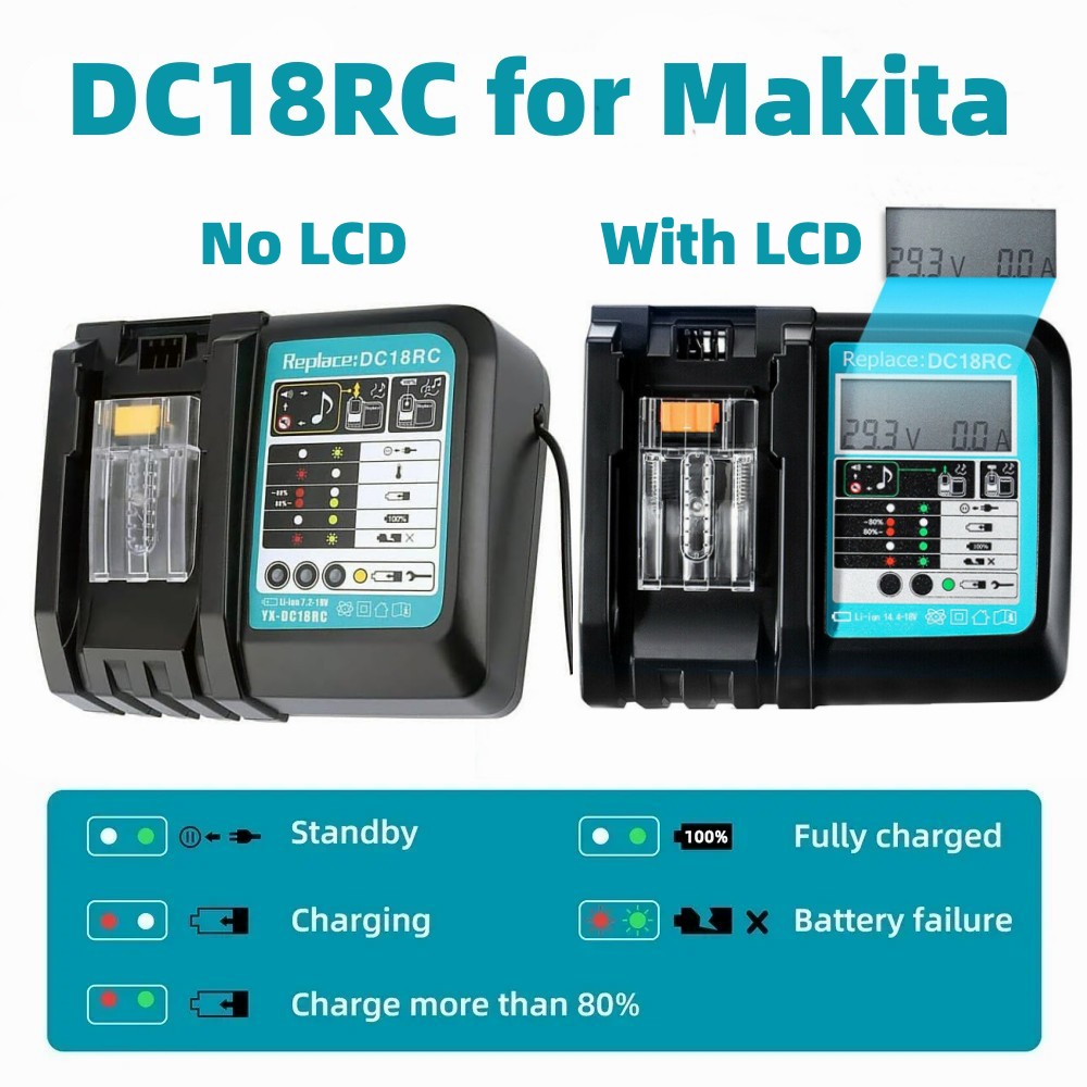 Makita Drill Hp1640 - Caricabatterie DC18RC per Batterie Li-ion 3A