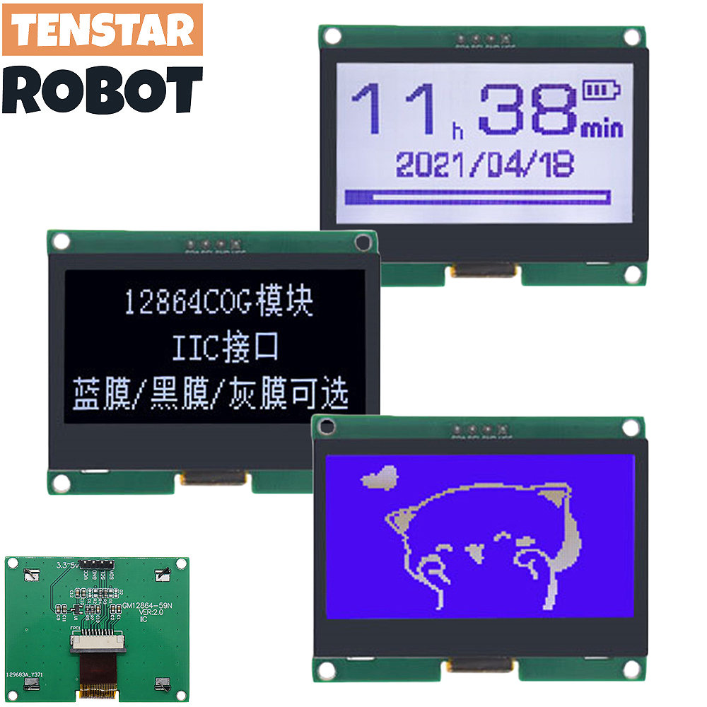 I2C Lcd Display - TENSTAR 12864-59N IIC 4P Modulo LCD