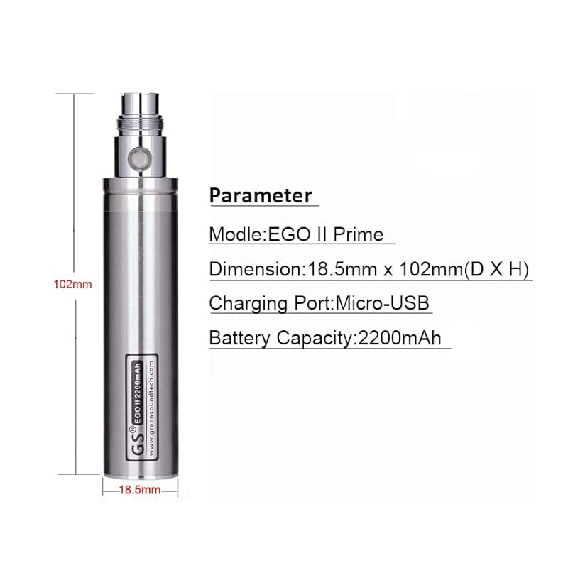 GS eGo II Prime Passthrough 22 - Diy Vape Electronics recensione e prezzo