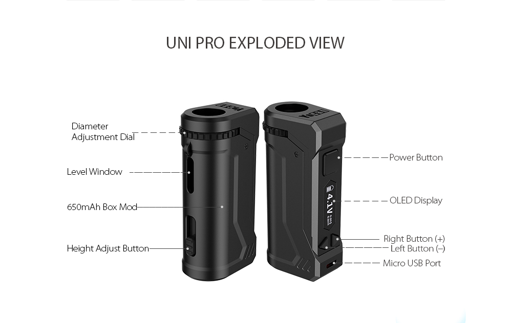 Origine Yocan Uni Pro Batteria - Diy Vape Electronics recensione e prezzo