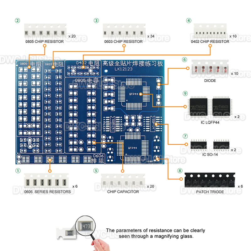 08 Componenti patch Kit scheda - Diy Electronics Workbench recensione e prezzo