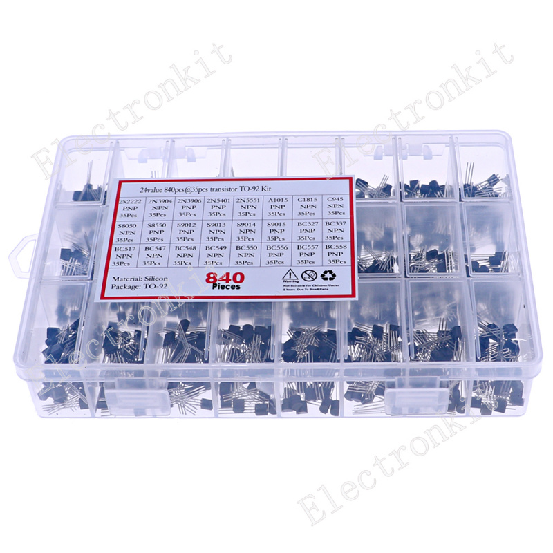 840 pz 24 Valori TO-92 PNP/NPN - Mosfet Transistor Set recensione e prezzo